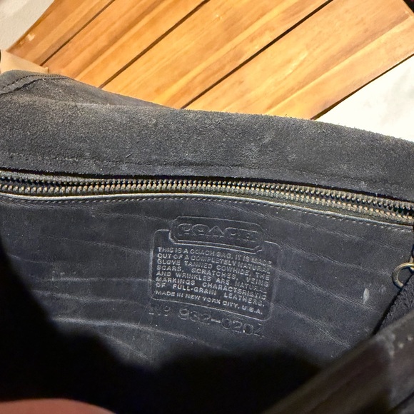 Vintage Dark Grey Leather Coach Crossbody Bag - Picture 5 of 11